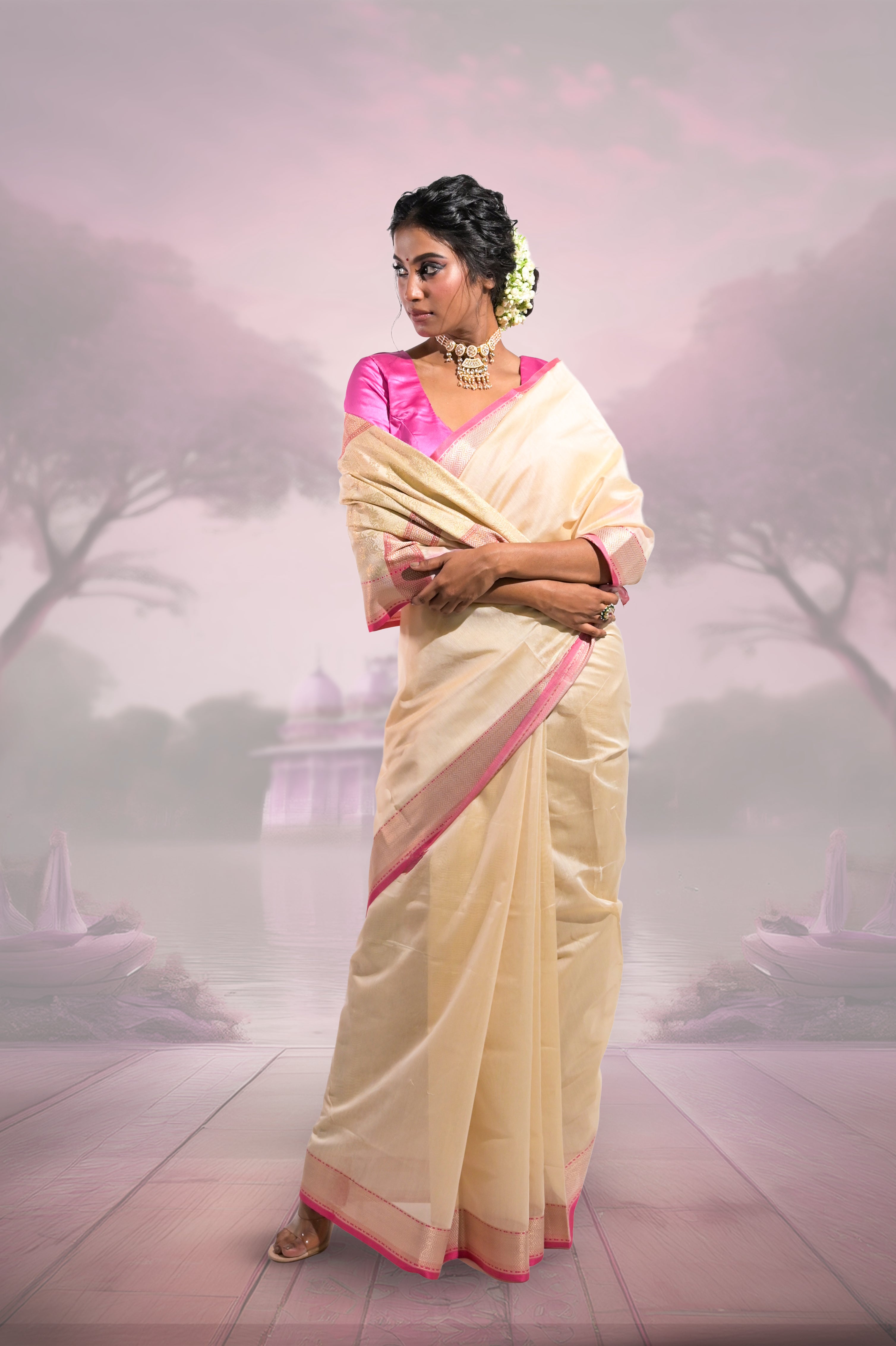ivory-coloured-cotton-banarasi-saree