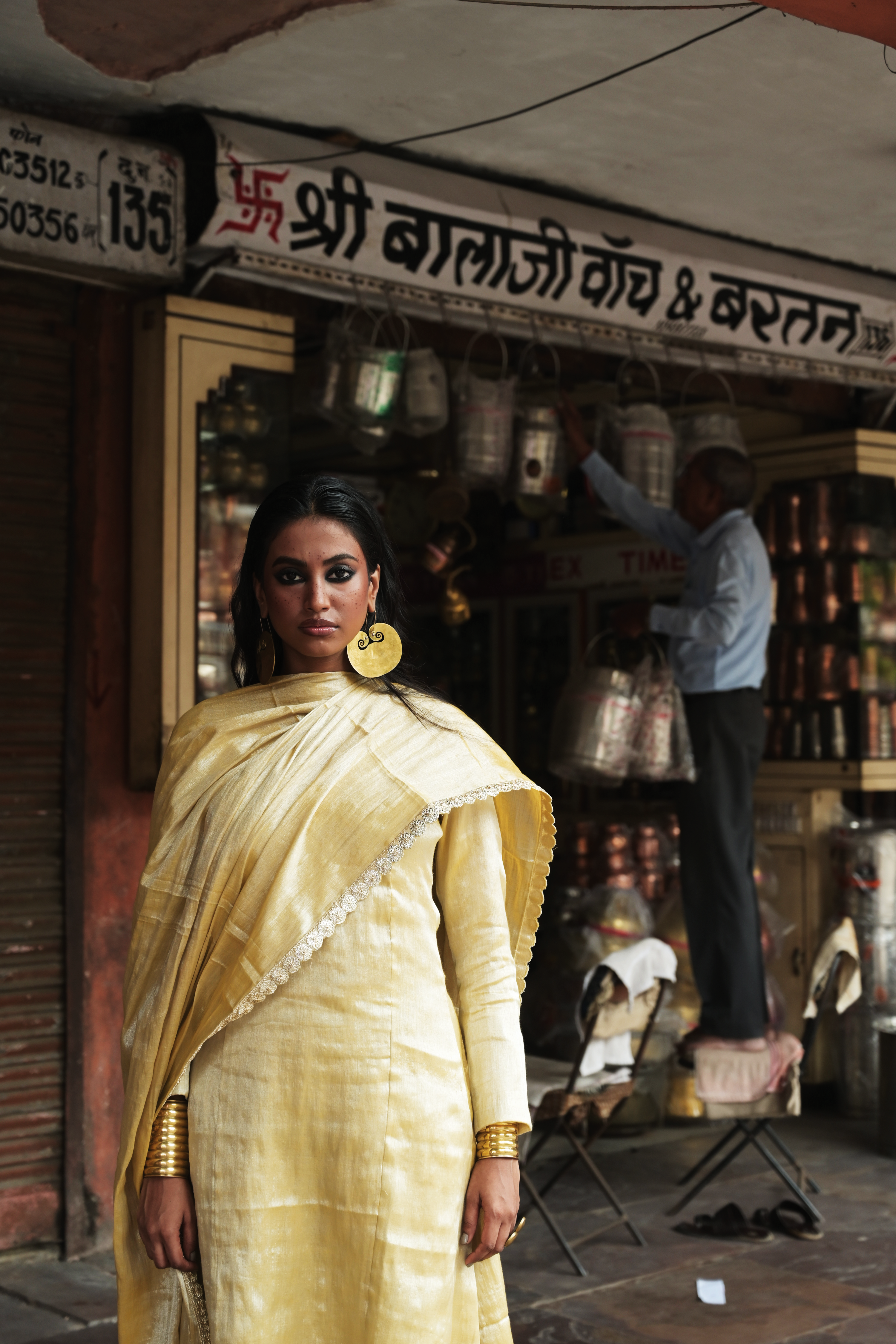 Akshwini I Neon Yellow Handloom Tissue Kurti Pant Set with Dupatta