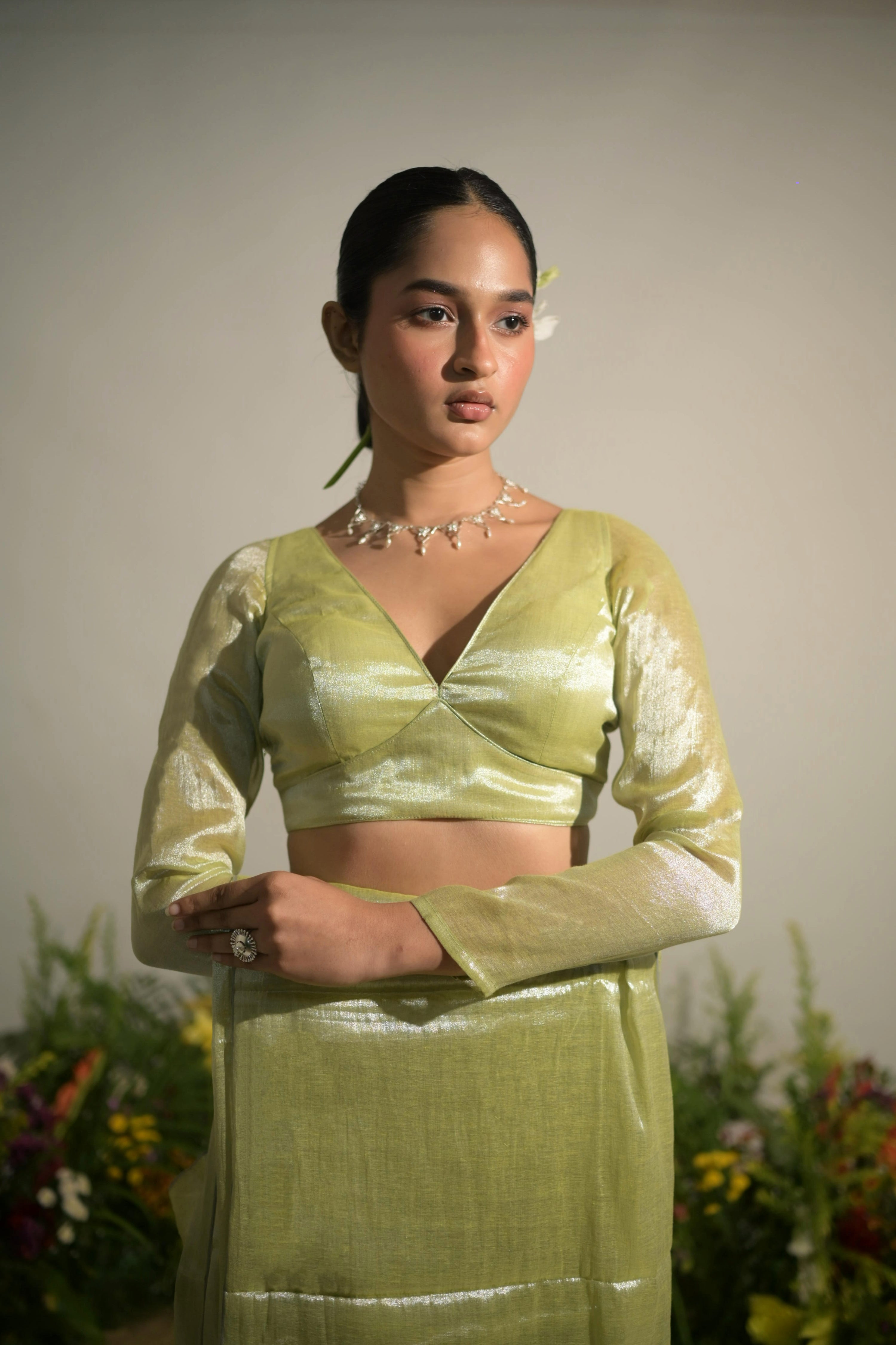 neon-green-handloom-tissue-blouse