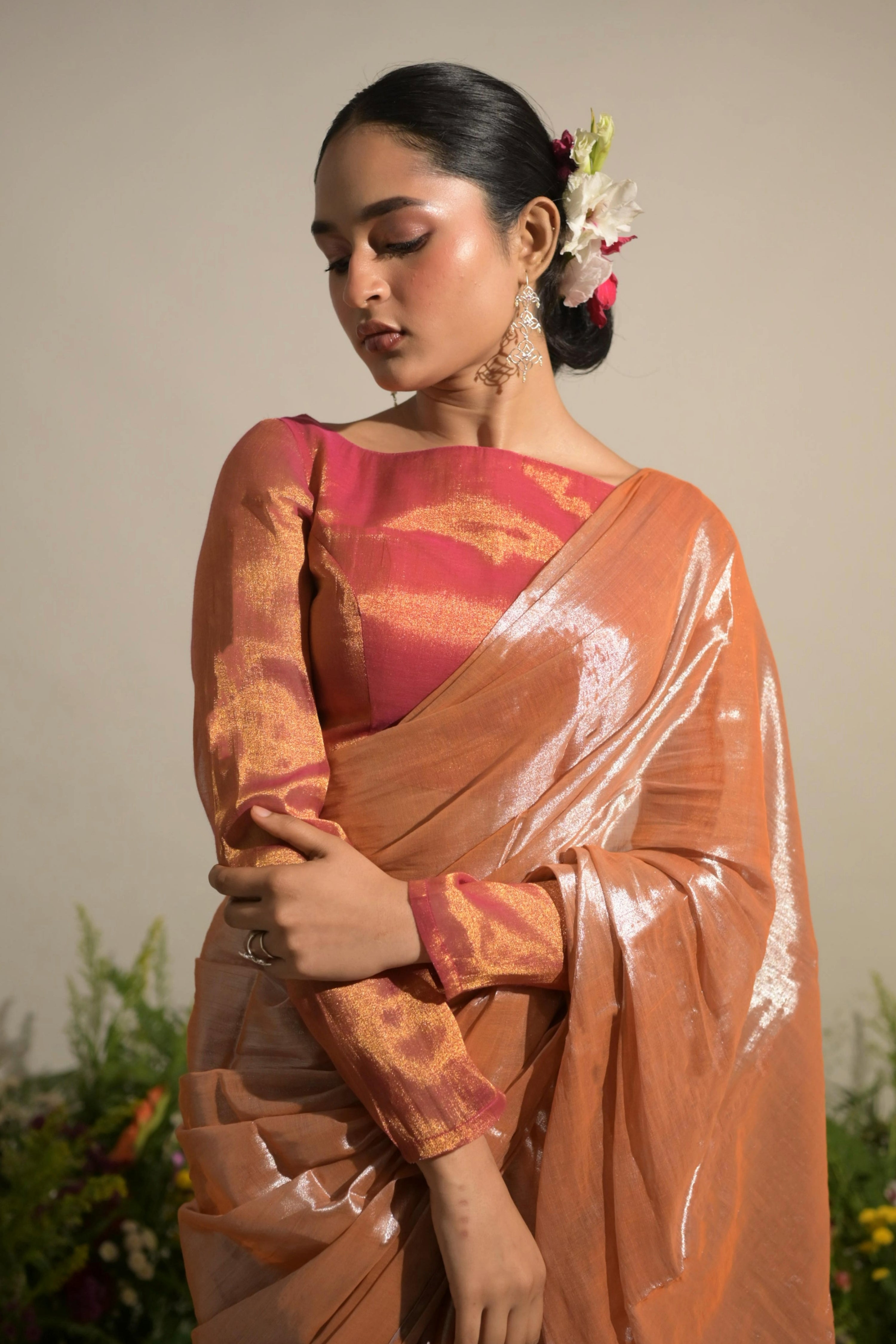 orange-colour-saree