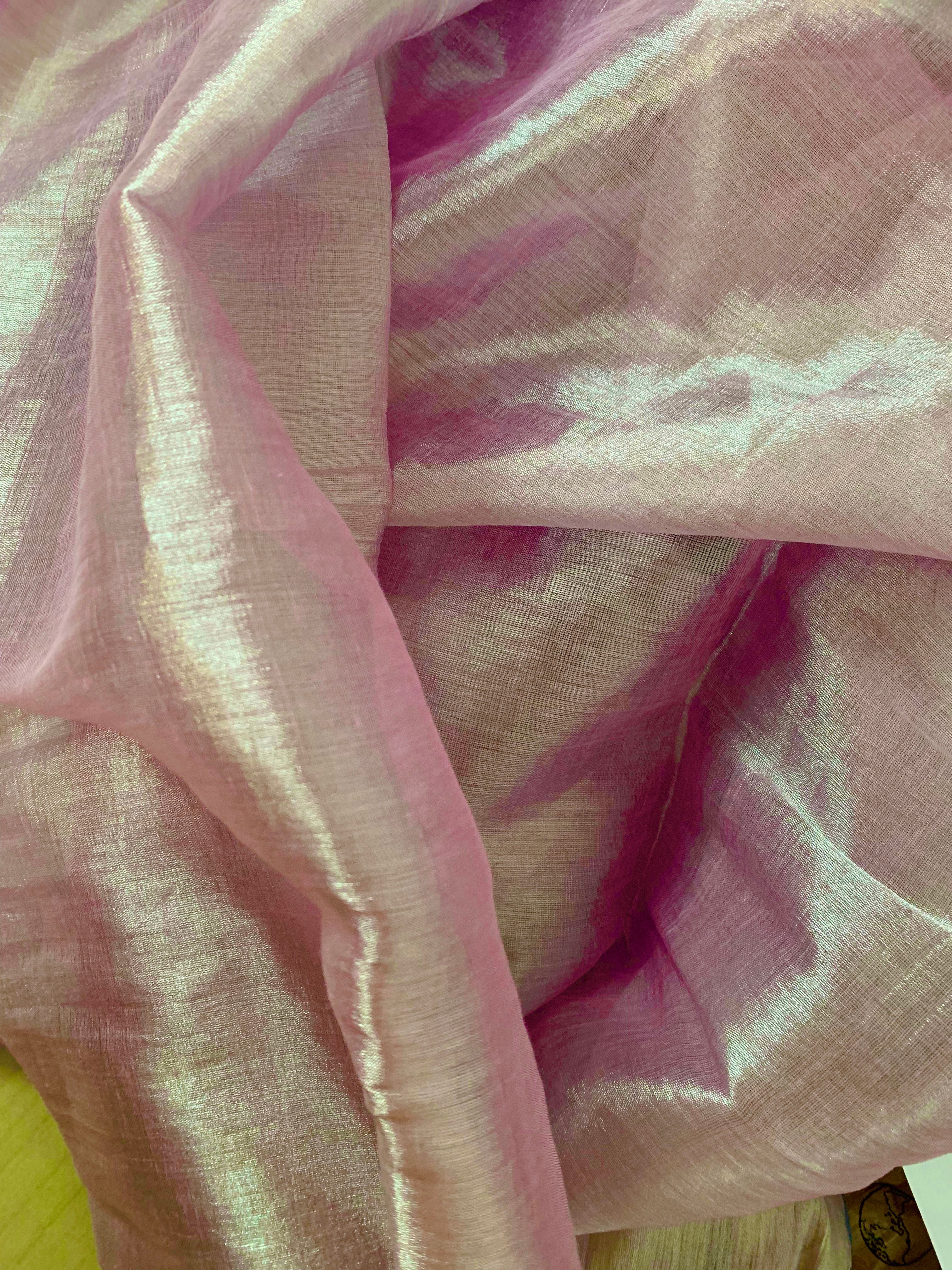 Blush Blush I Blush Pink Handloom Tissue Saree