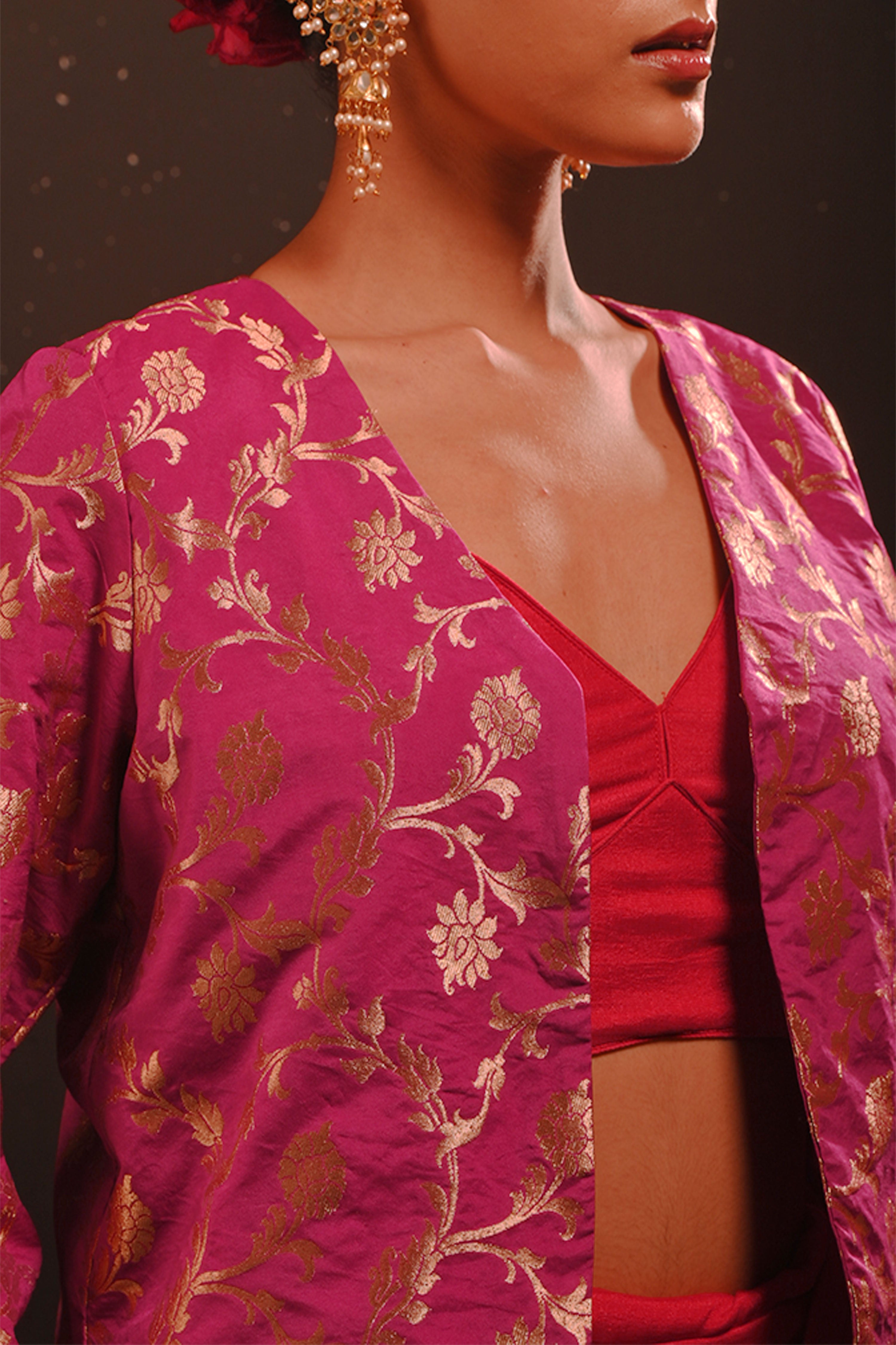 Vihanya I Purple Brocade Jacket