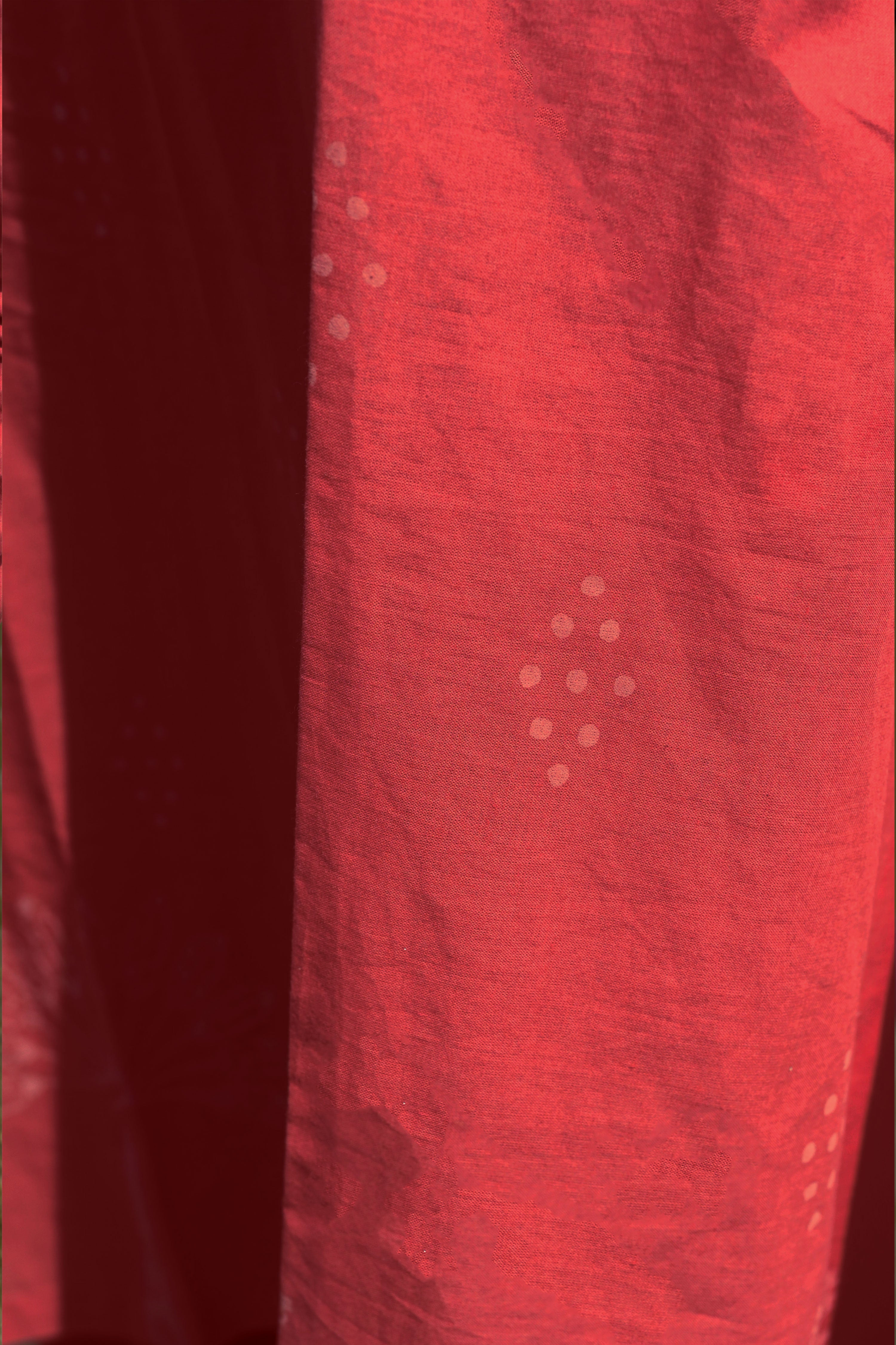 Tavi I Red Cotton Hand Block printed Kurta-pant set