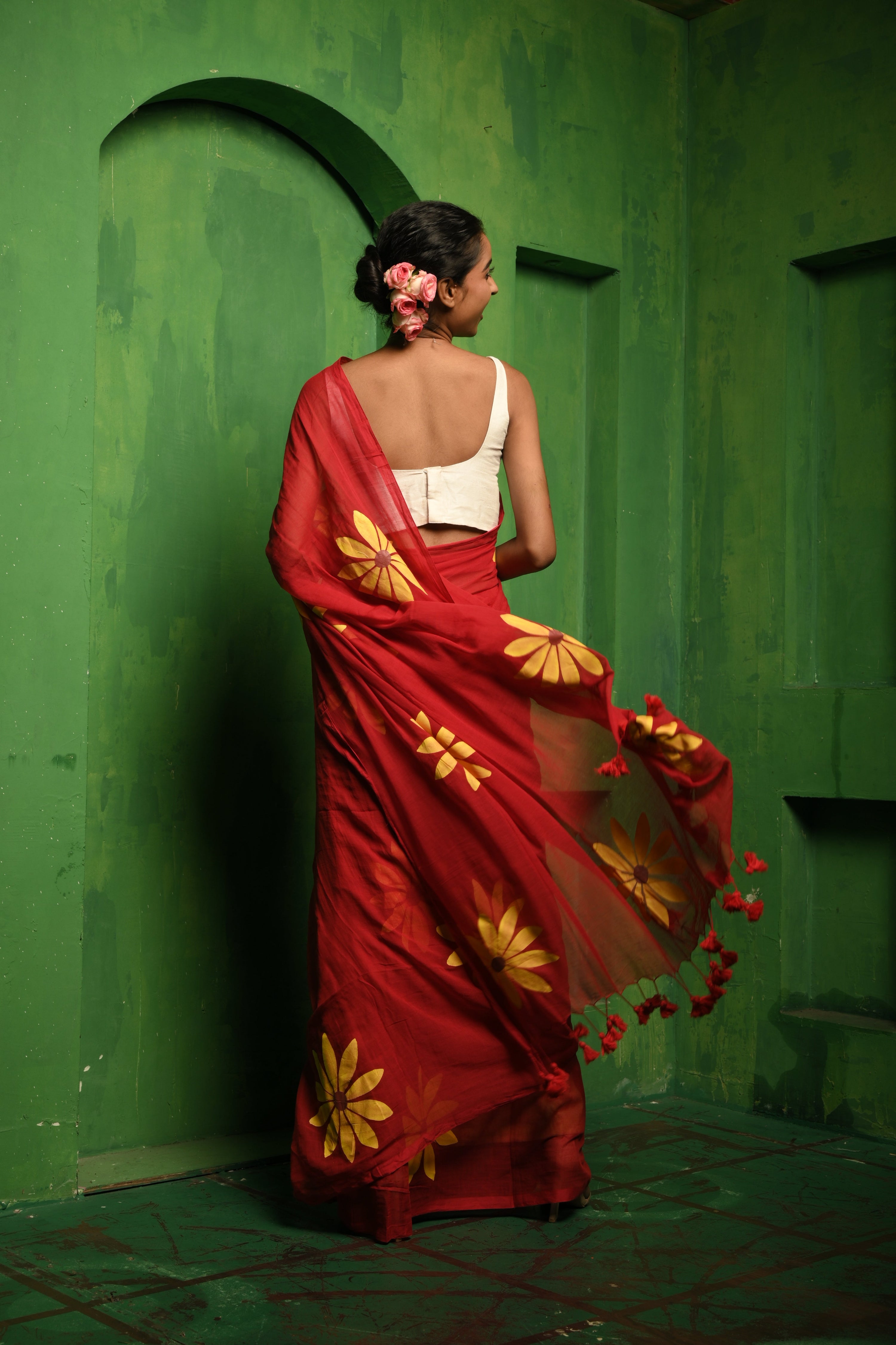 red-mul-cotton-with-hand-painted-floral-motifs