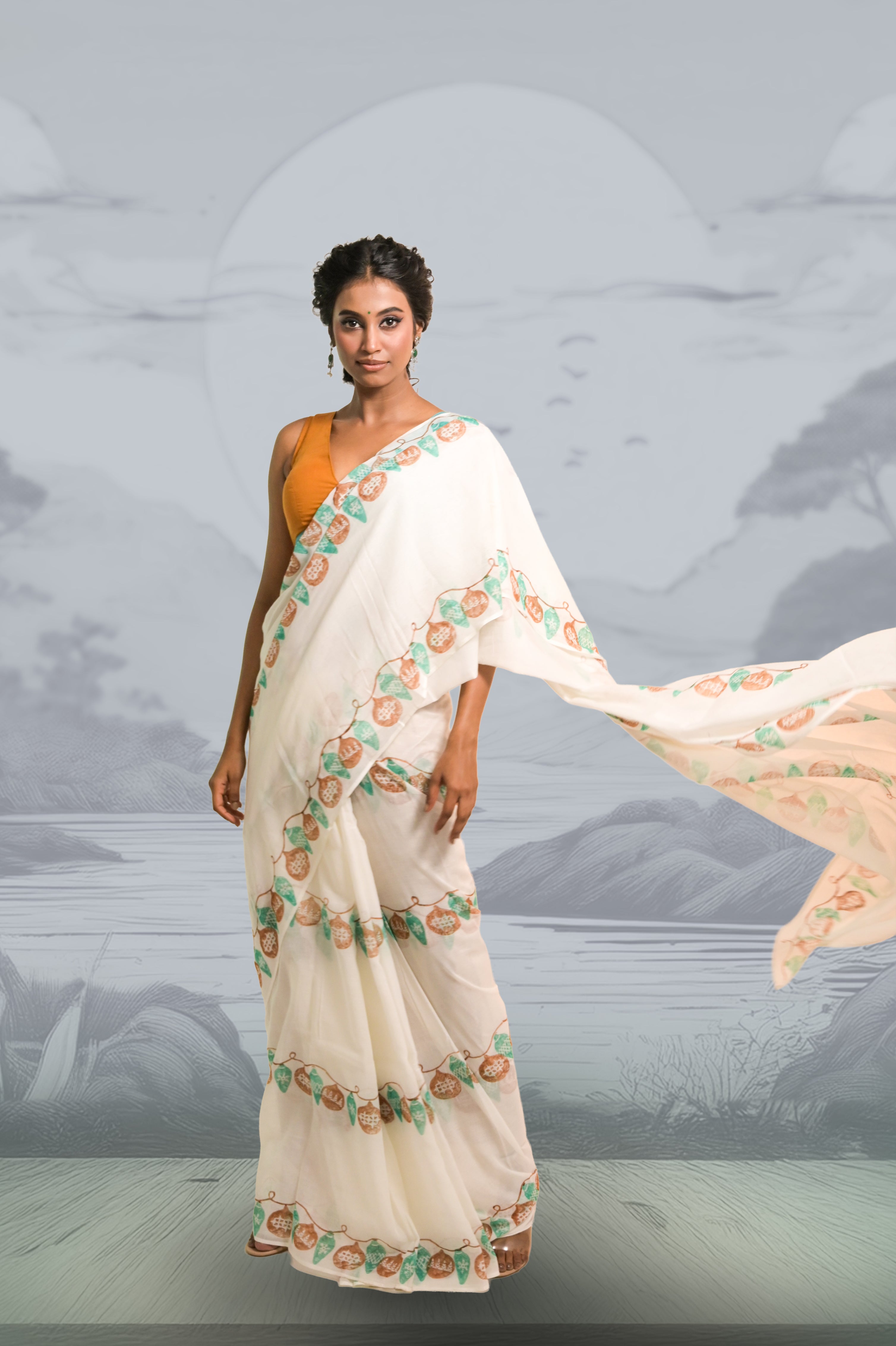 white-handwoven-mul-cotton-saree-with-hand-block-printed-motifs
