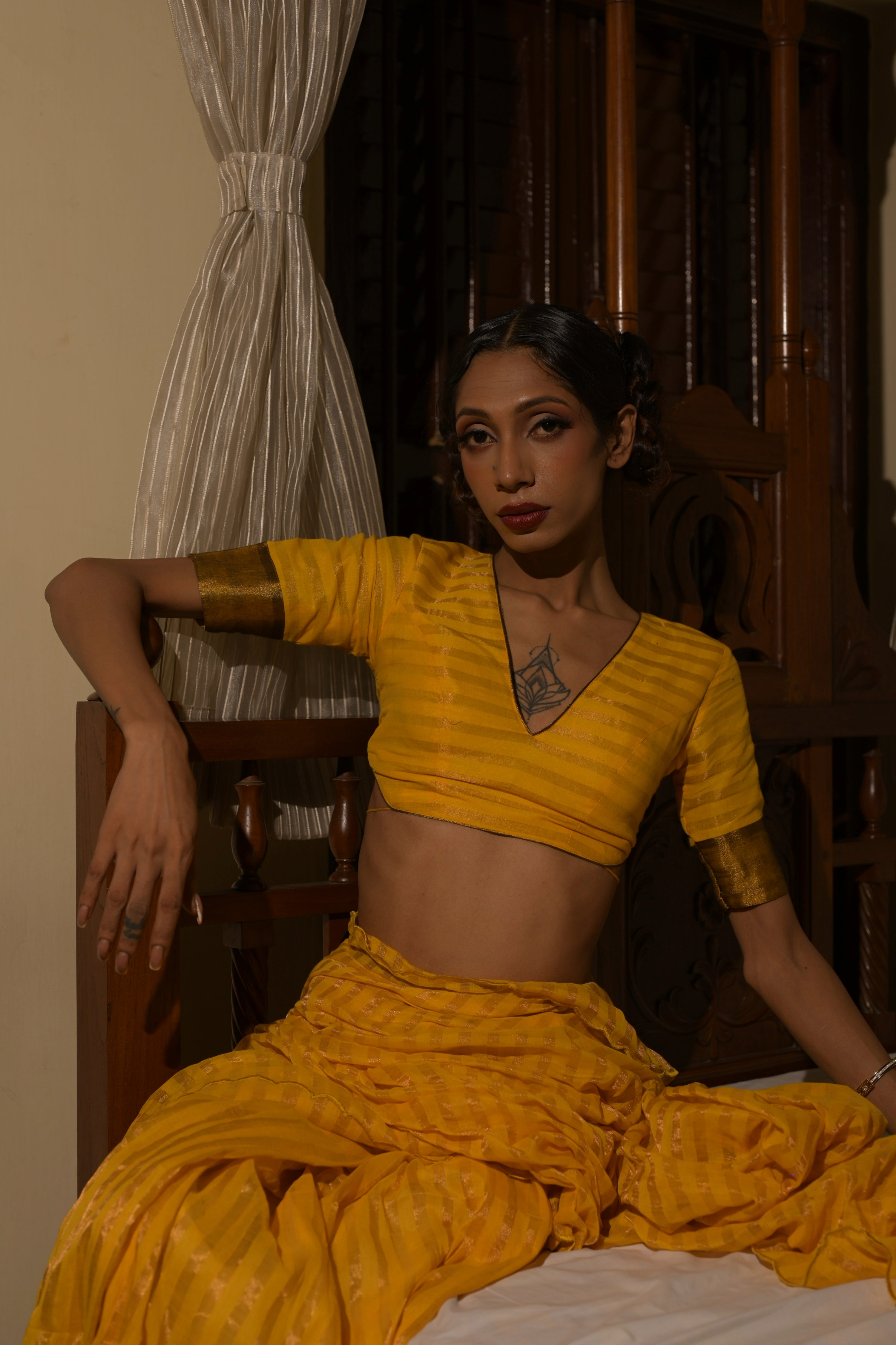 yellow-handloom-cotton-blouse-with-zari-stripes