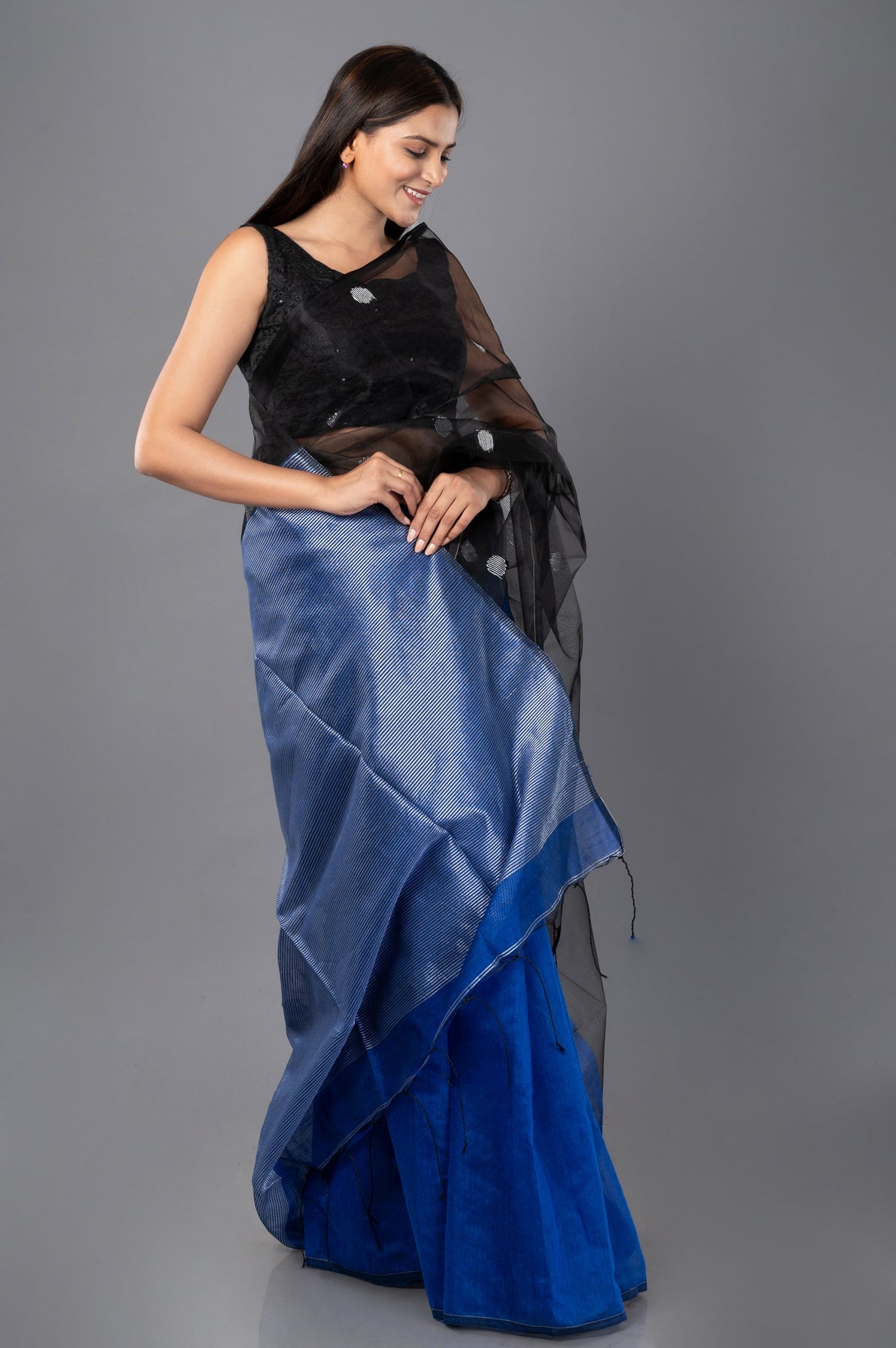 Blue-Lagoon I Handloom Cotton Silk Saree